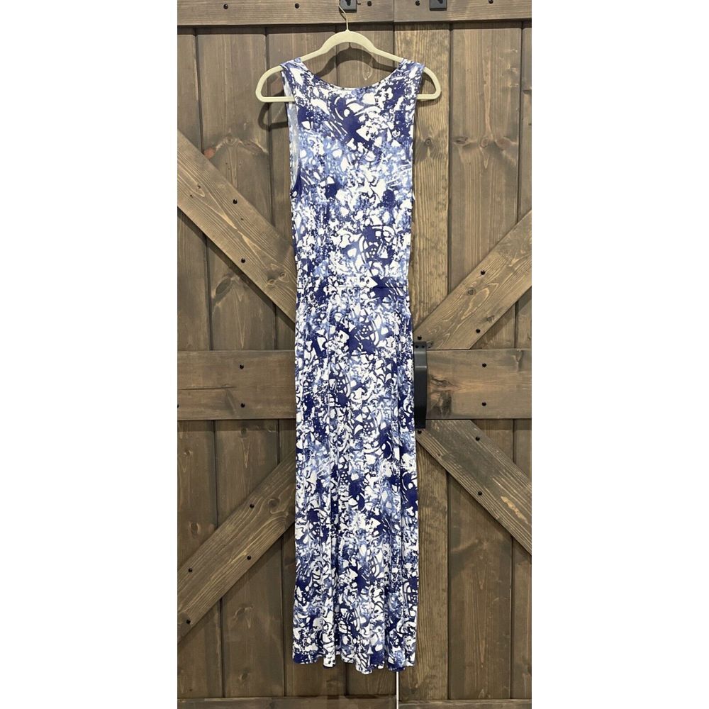 Peter Som Design Nation St. Barts Sleeveless Maxi Dress Blue White Size‎ M New - Picture 9 of 15